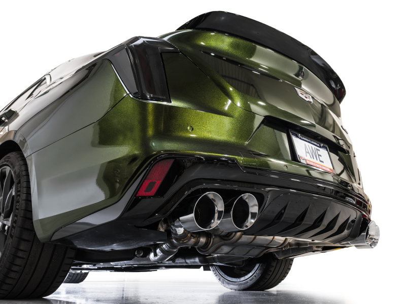 Cadillac CT4-V Blackwing Performance Exhaust - AWE Tuning - SwitchPath, Cat Back - Chrome Silver - `21-`27